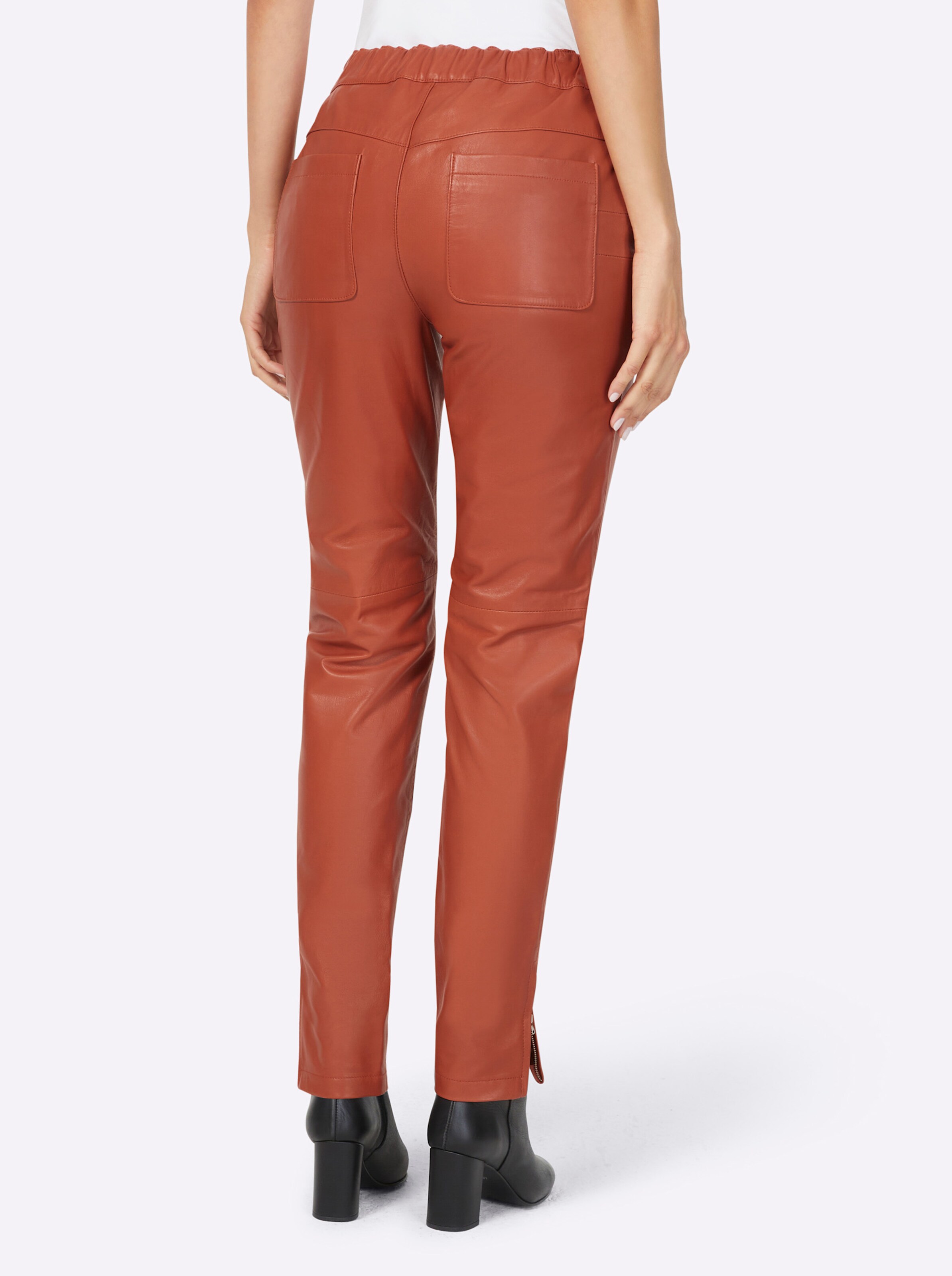 heine Lederhose in rostrot