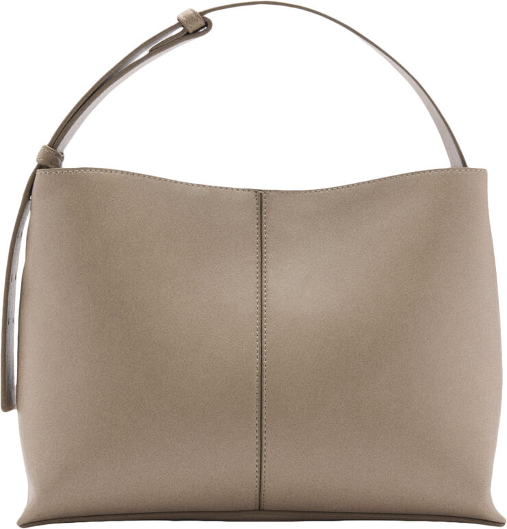 MANGO Mini-shopper shoulder bag Natural white