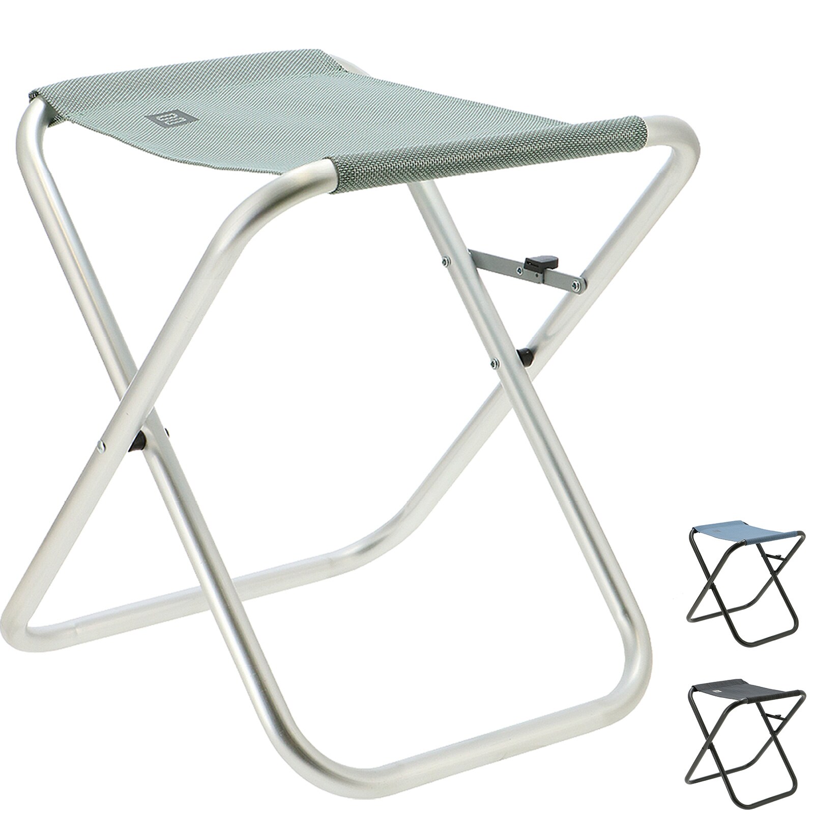 TRAVELLIFE Mini Falthocker Como Campinghocker Angel Hocker Faltbar Alu 100 kg Farbe: Blend grey