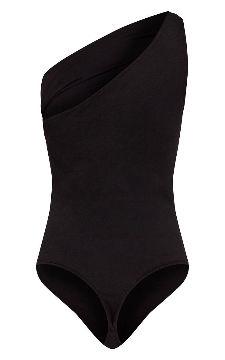 Noir Body Asymétrique En Coton Doux Pour Grande Taille