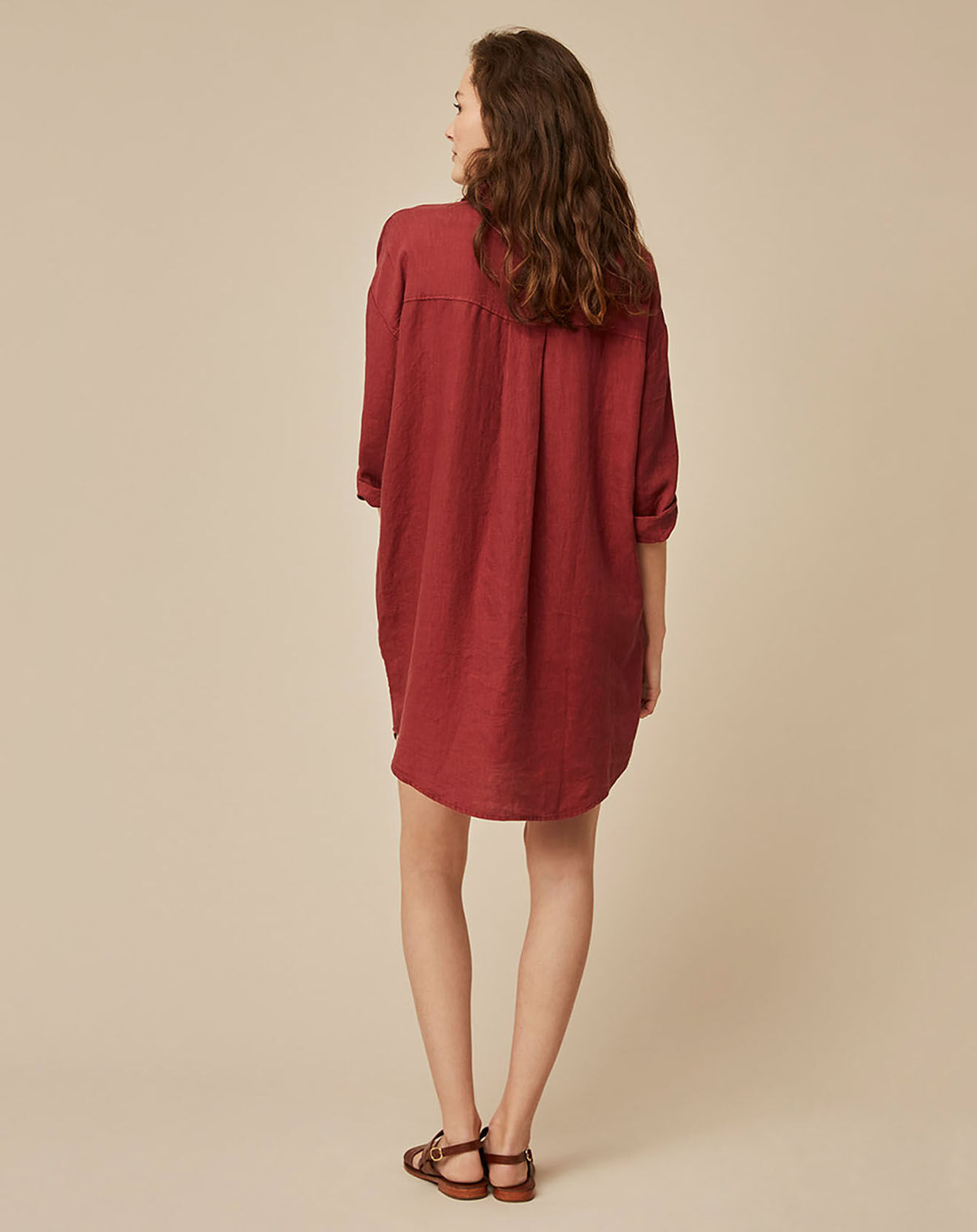 Harris Wilson Robe 100% Lin Caroline terracotta