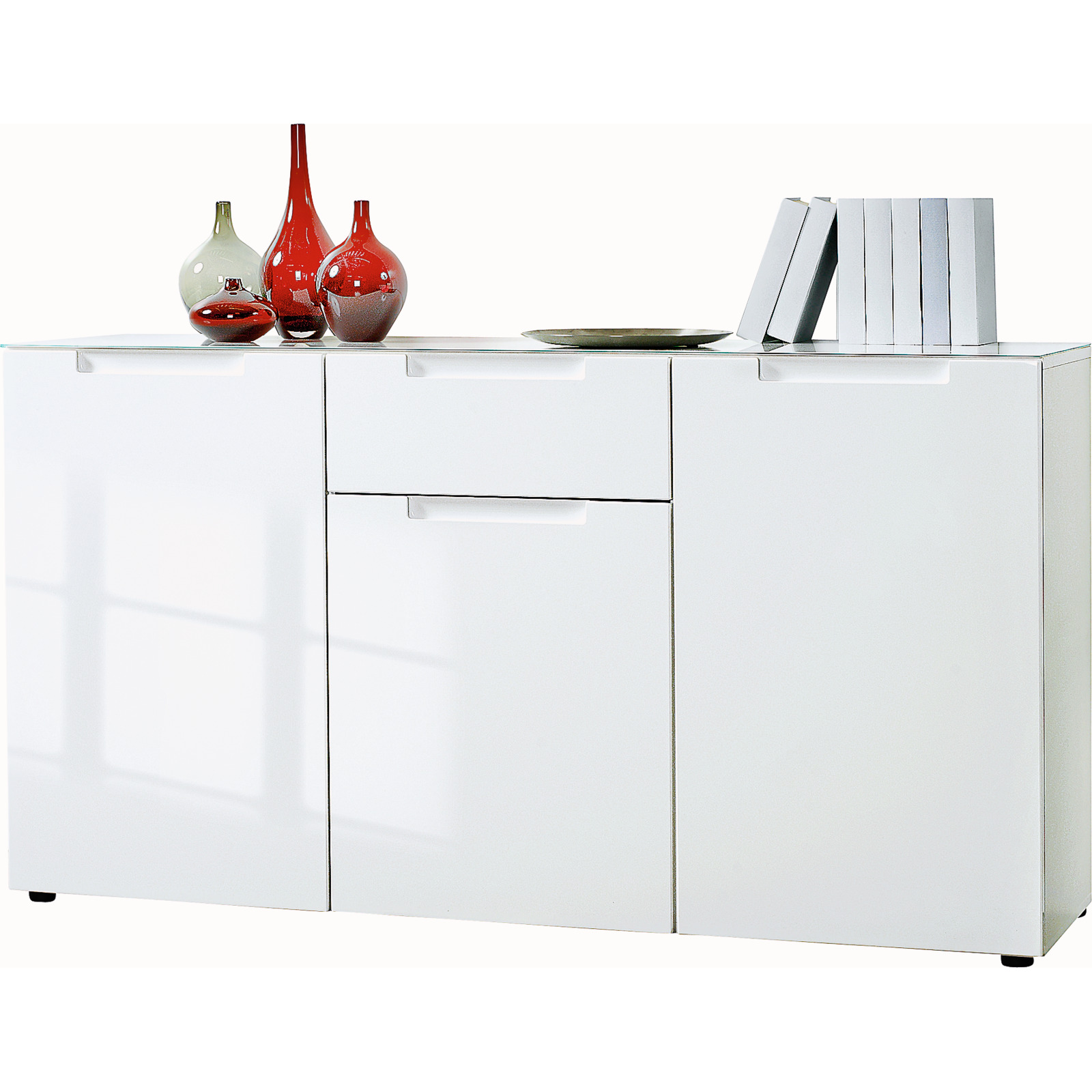 Kommode Mailand Dekor weiss Hochglanz 146 x 79 x 40 cm