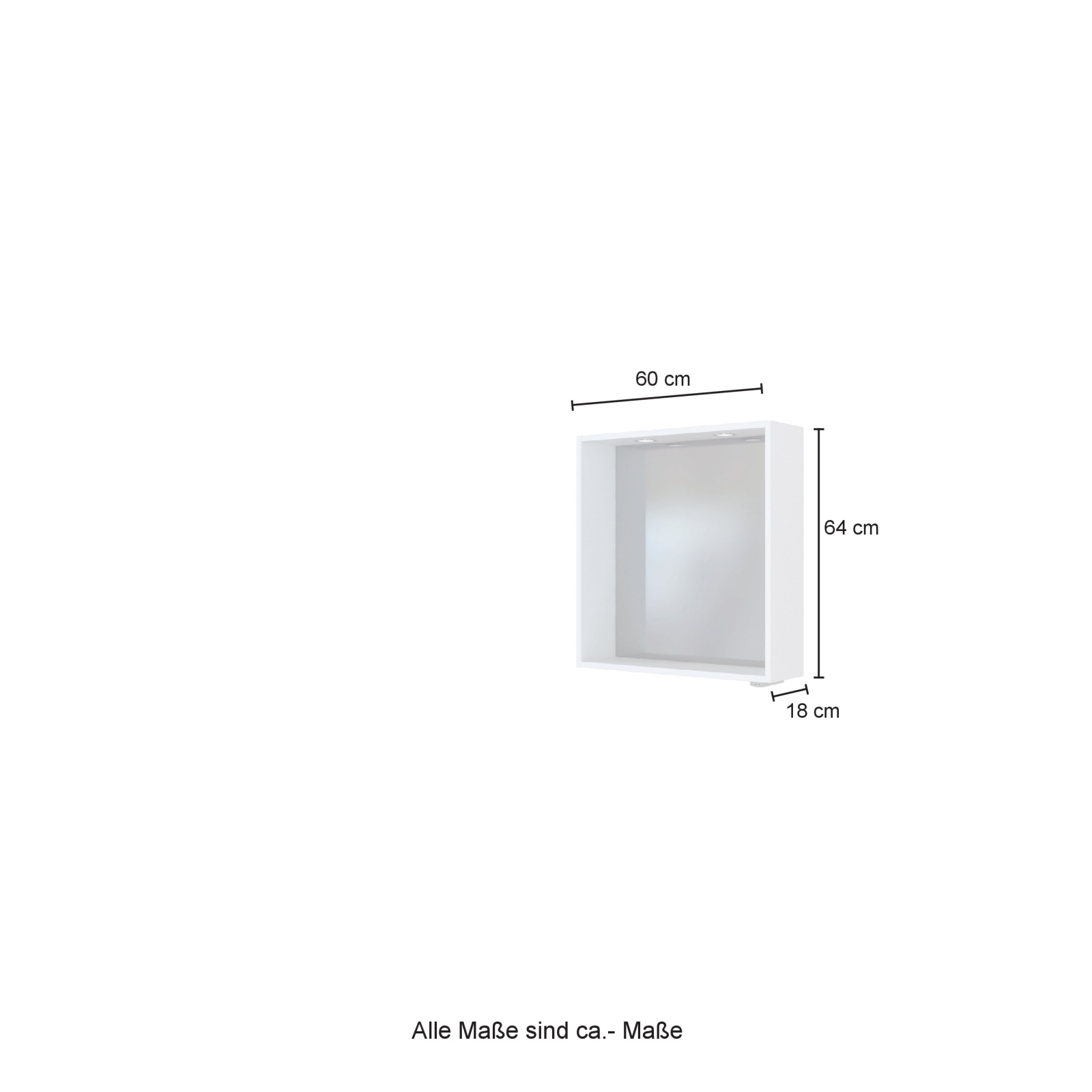 Spiegelpaneel DAVOS - weiß - 60 cm breit