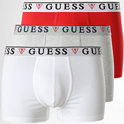 Lot De 3 Boxers U97G01 Blanc Rouge Gris Chiné