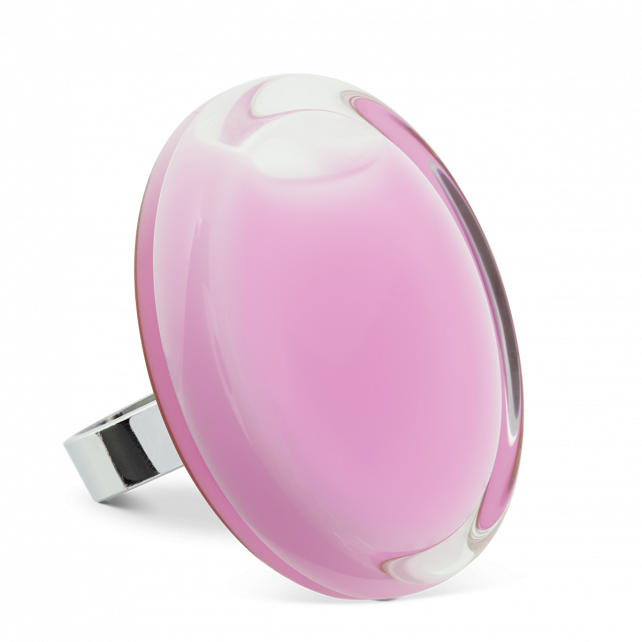 Bague en verre soufflé - Cachou Giga Milk