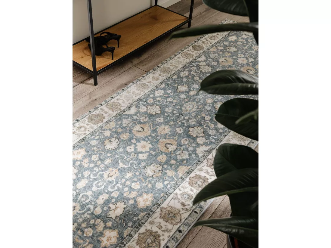 Tapis de couloir Mara Beige/Bleu 80x240 cm