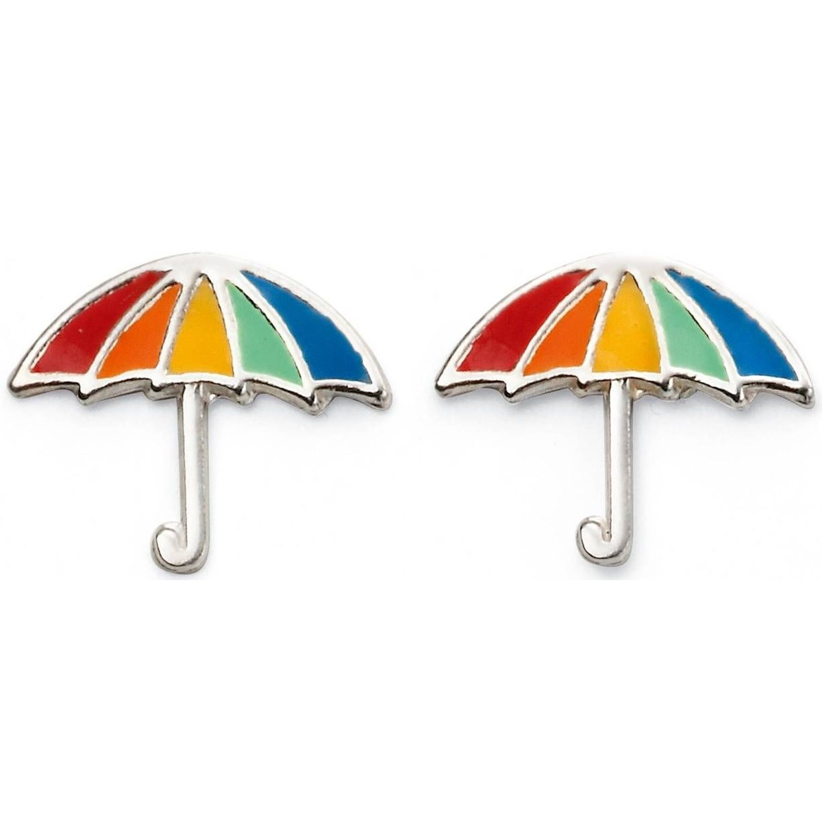 Boucle d'oreille parapluie arc en ciel en argent 925/1000