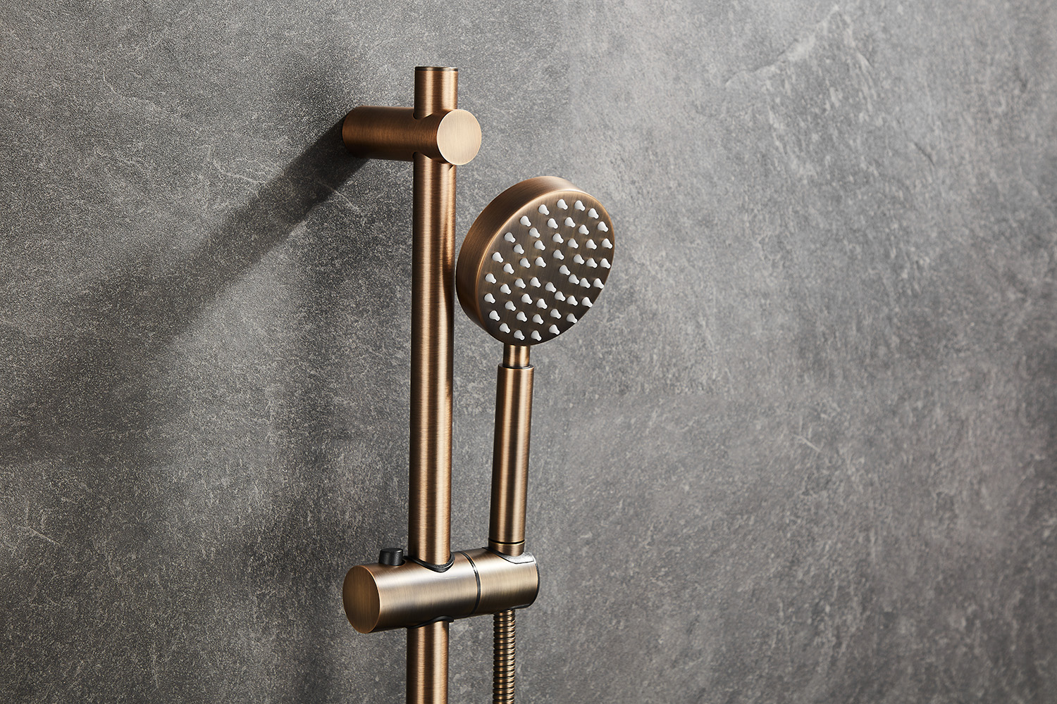 Saniclear Antique doucheset met thermostatische kraan, handdouche en glijstang verouderd messing