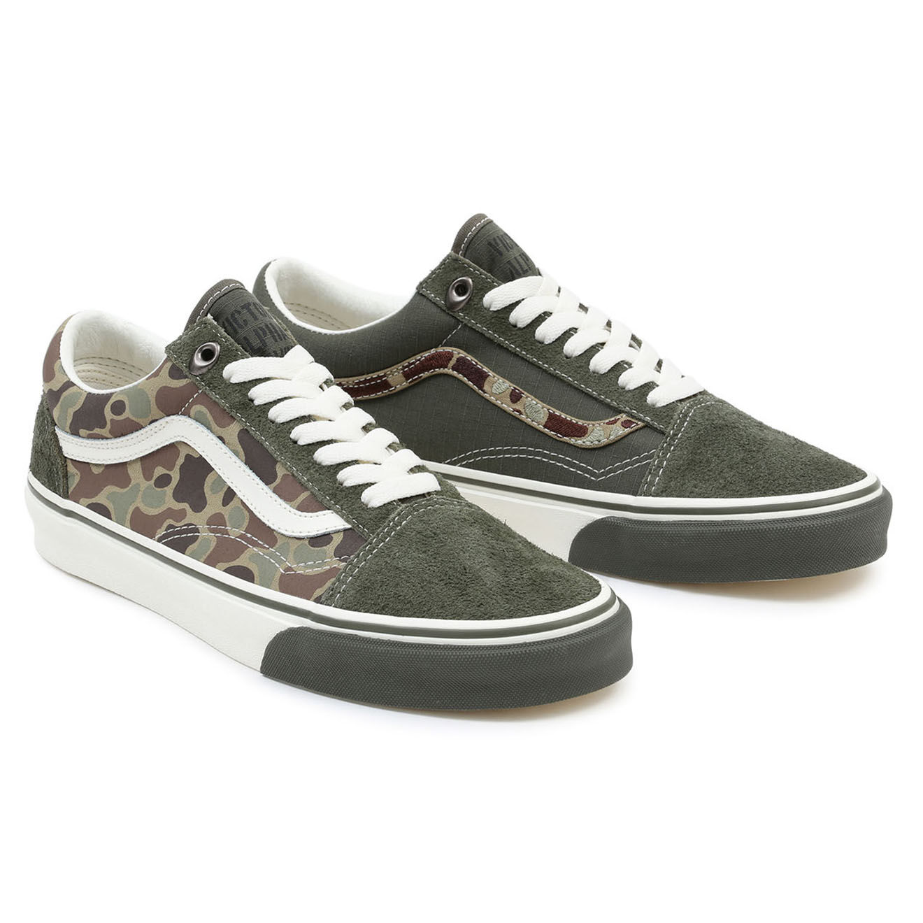 Vans Sneakers en Cuir & Textile Old Skool kaki