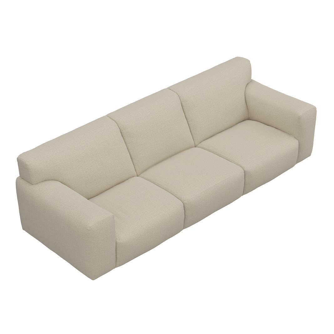 Vesta 4-seter I Tekstil Cortina Sand, standardsøm, sort metallben 10 cm, Comfort CM