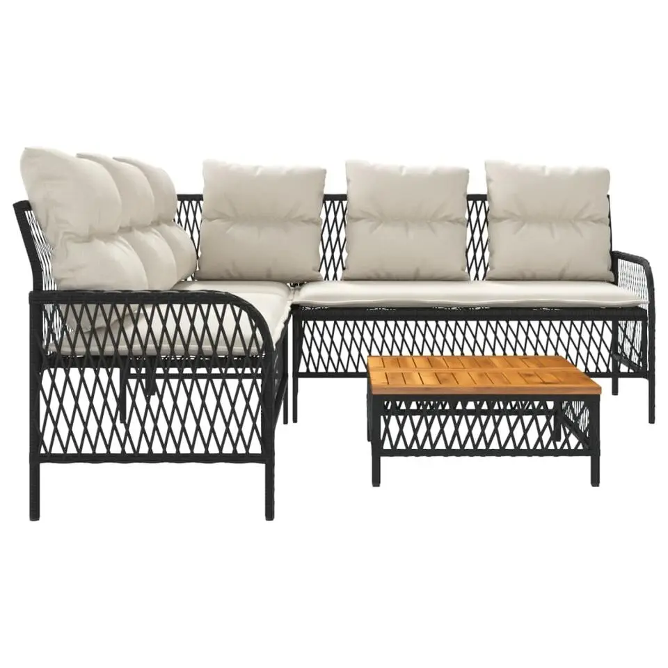 vidaXL - Loungeset - Zwart - Poly rattan