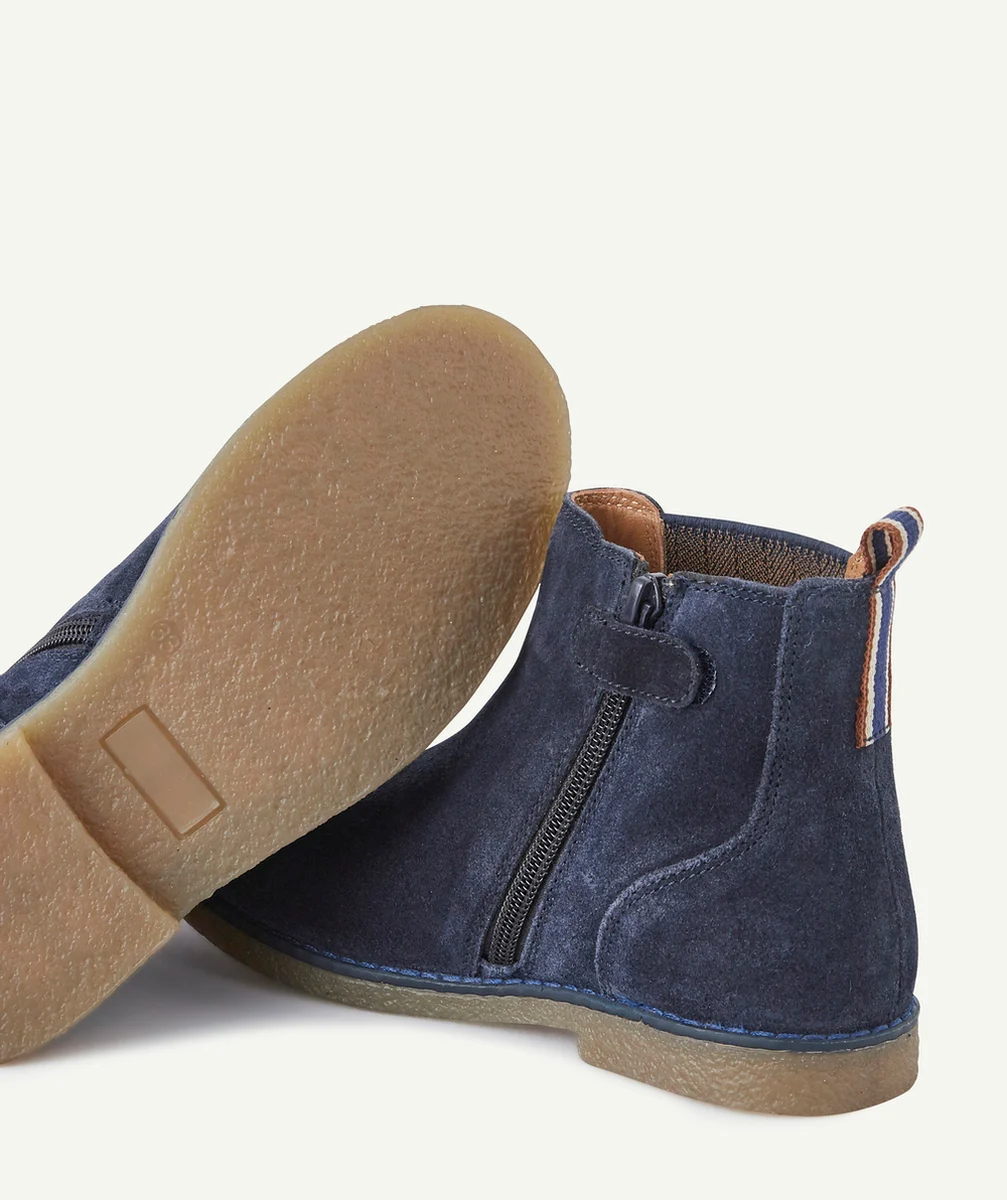 BOTTINES ÉLASTIQUÉES GARÇON EN CUIR BLEU