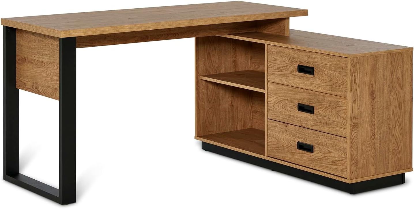 Jahnke Riva Eckschreibtisch C 150 E Montana Eiche/Schwarz