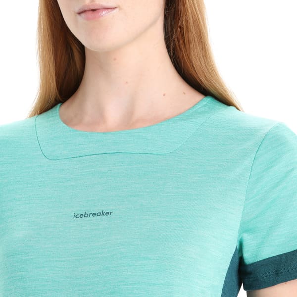 T-shirt randonnée ICEBREAKER MERINO W ZONEKNIT SS TEE FRESH HTHR/GREEN GLORY/CB