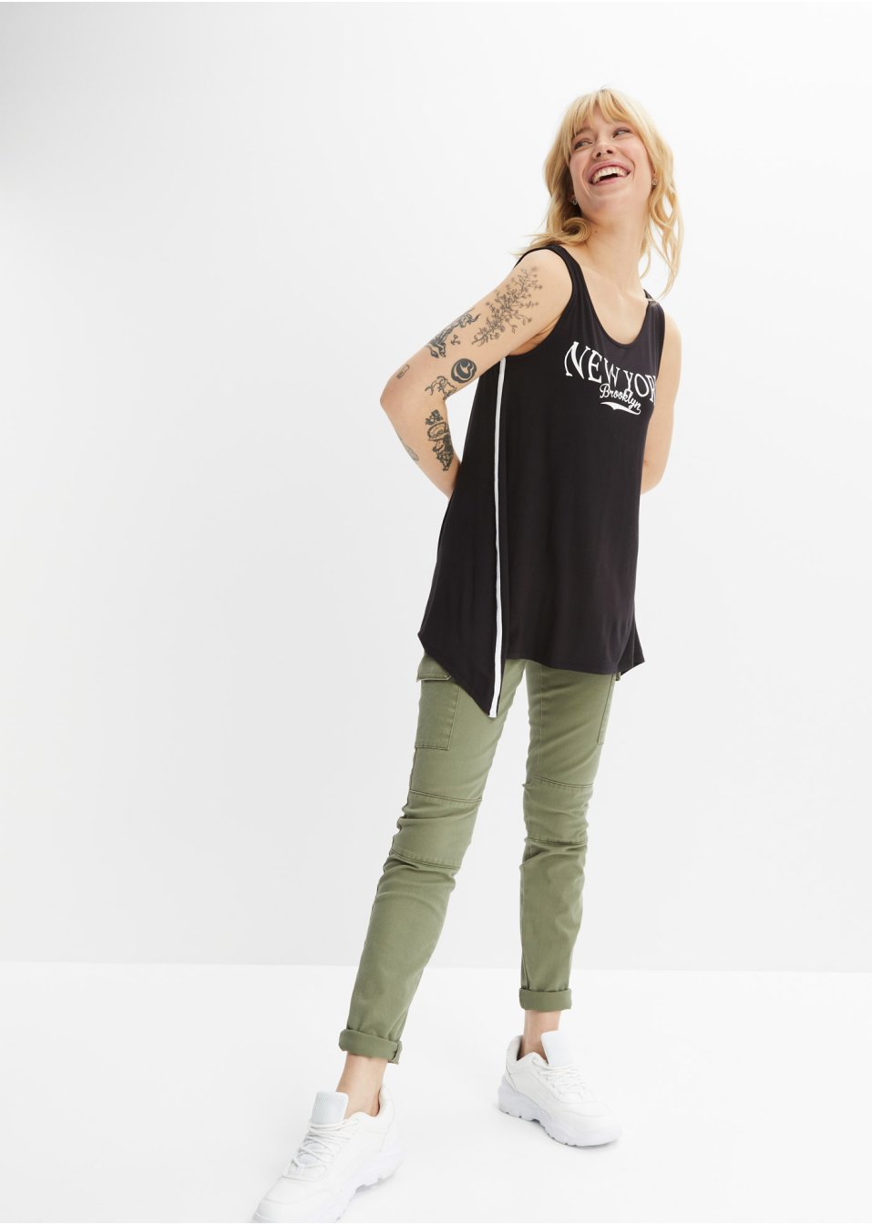 Top long avec imprimé en viscose