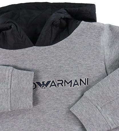 Emporio Armani Kapuzenpullover - Grau Meliert m. Navy
