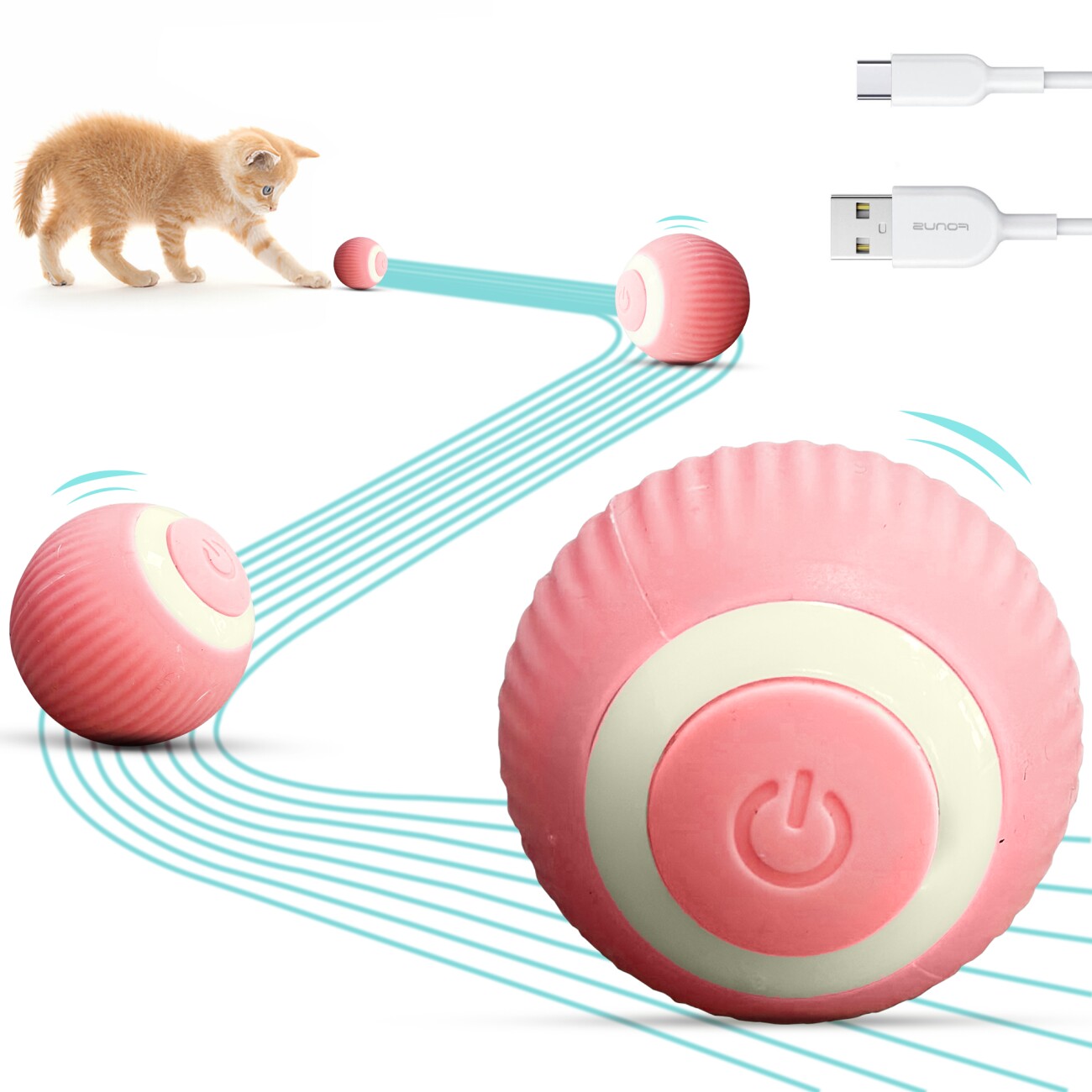 Petsation Interaktives Katzenspielzeug Ball elektrisch