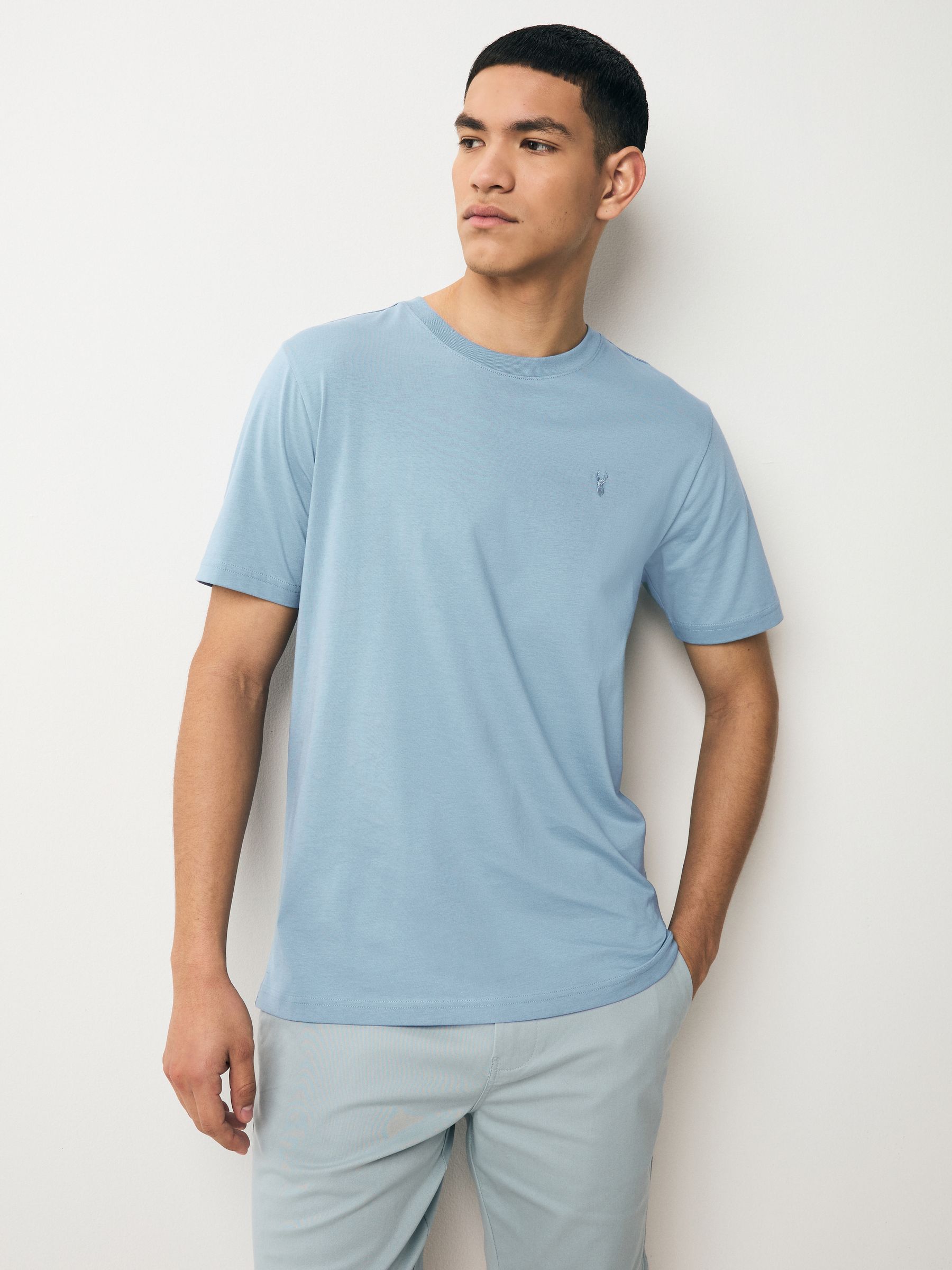 Blauw/marineblauw/wit/staal - Slim Fit - Verpakking met 4 T-shirts