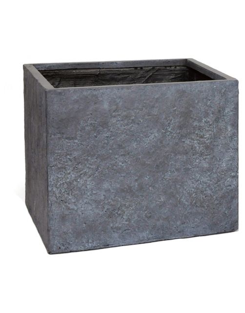 Mega Collections Arizona Cubi Bloempot Vierkant - Bloempotten - Ø23x23 cm Donkergrijs