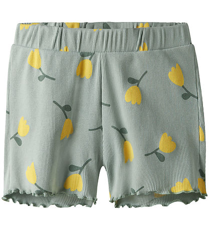 Name It Shorts - Rib - NmfVemma - Aqua Grau/Lemon