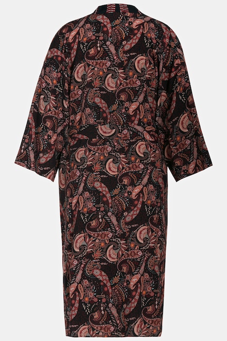 Kimono, Paisley, offene A-Linie, 3/4-Arm