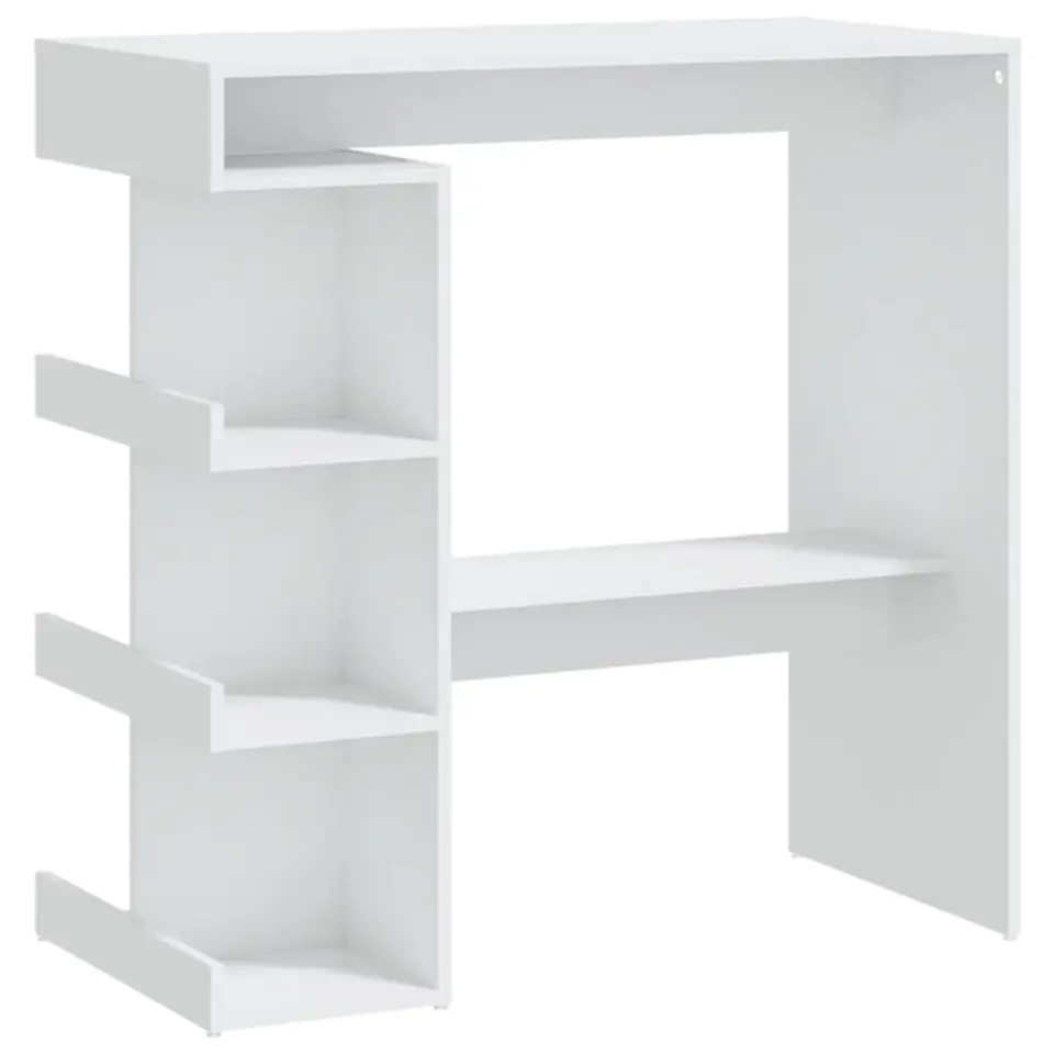vidaXL - Bartafel - Wit - Bewerkt hout