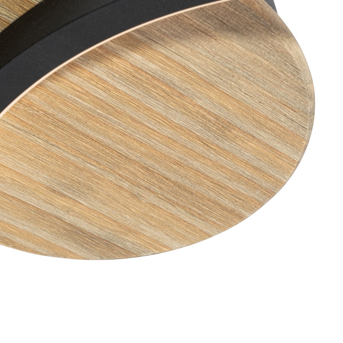 Moderne plafondlamp zwart met hout incl. LED 3-staps dimbaar - Alec