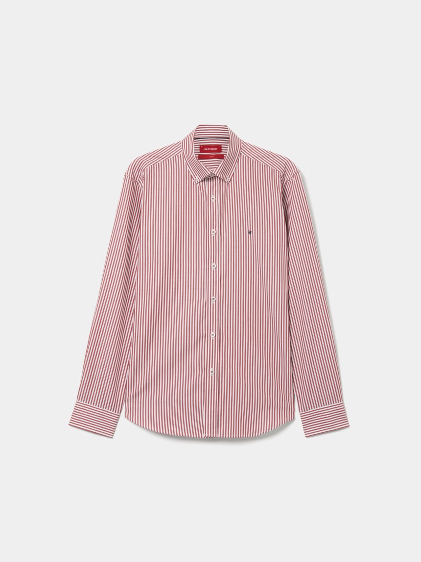 Camisa regular fit às riscas