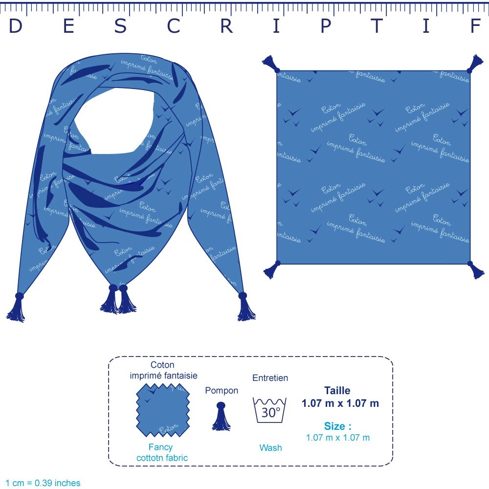 Foulard Pompon Gaze Lurex Terracotta