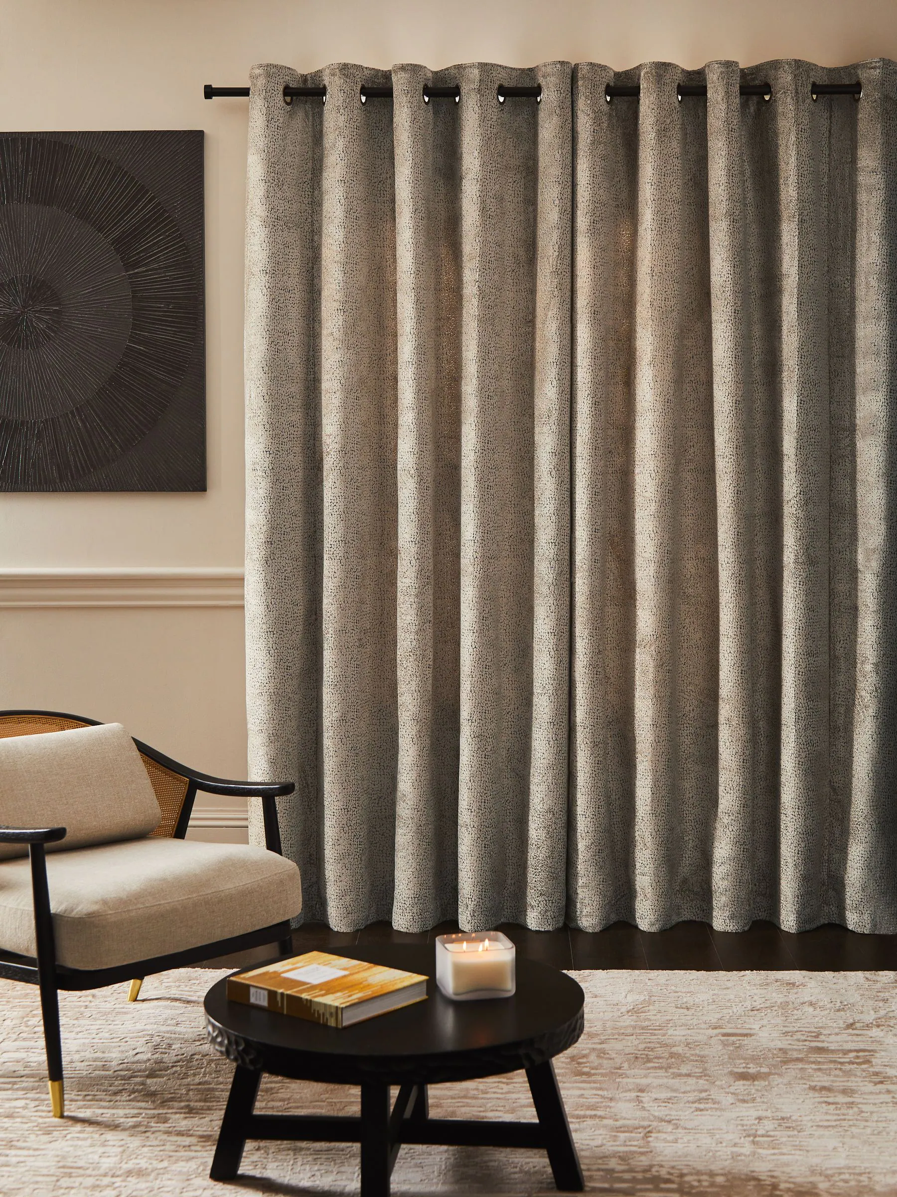 Collection Luxe Heavyweight Cut Velvet Eyelet Lined Curtains