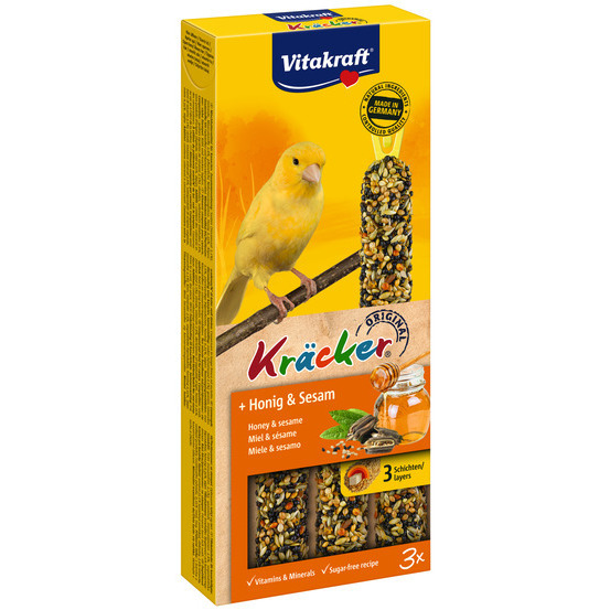 Friandises Kräcker stick au miel pour canaris - Lot de 3 - 93 g