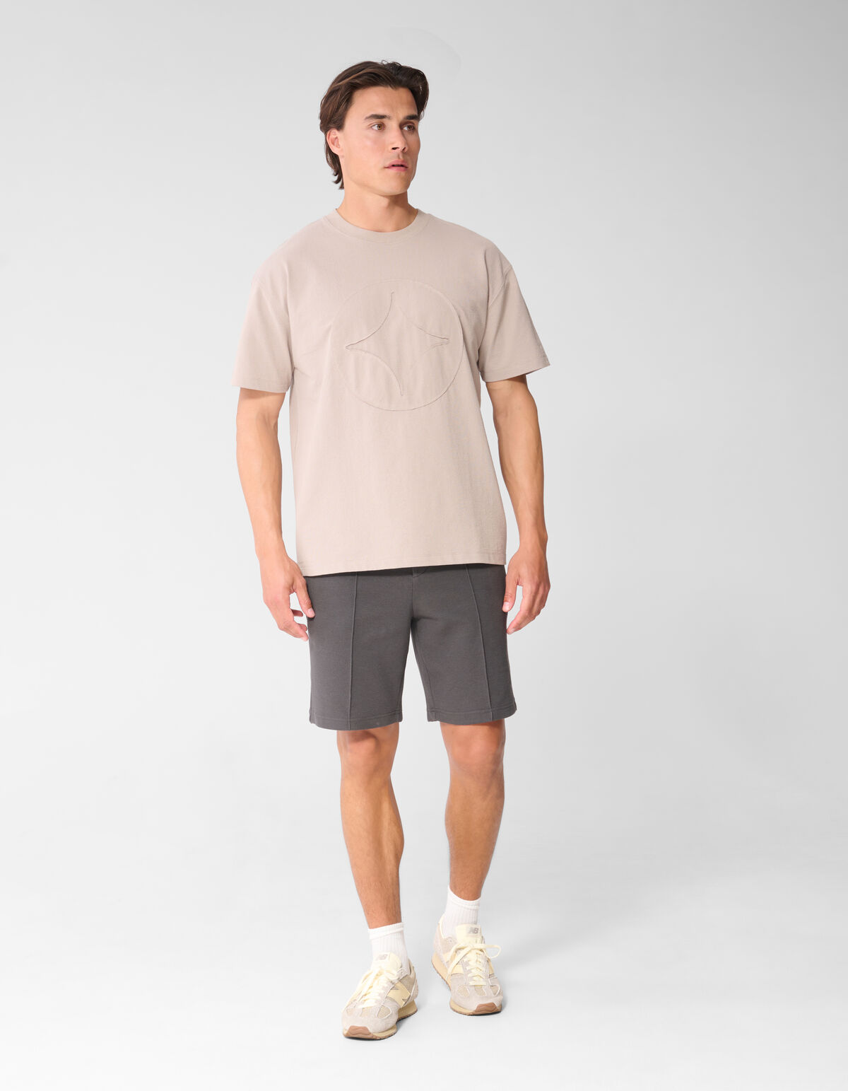 Structuur Regular Fit Short Donkergrijs