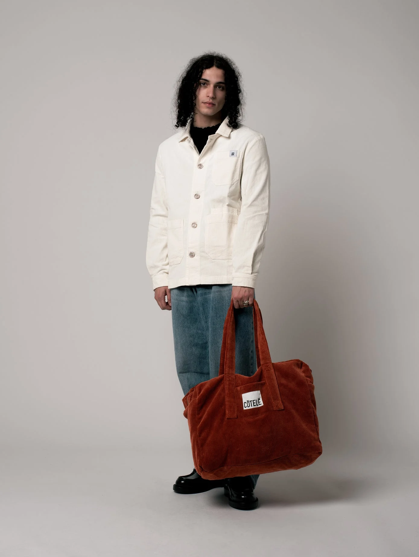 Veste worker en velours | Blanc