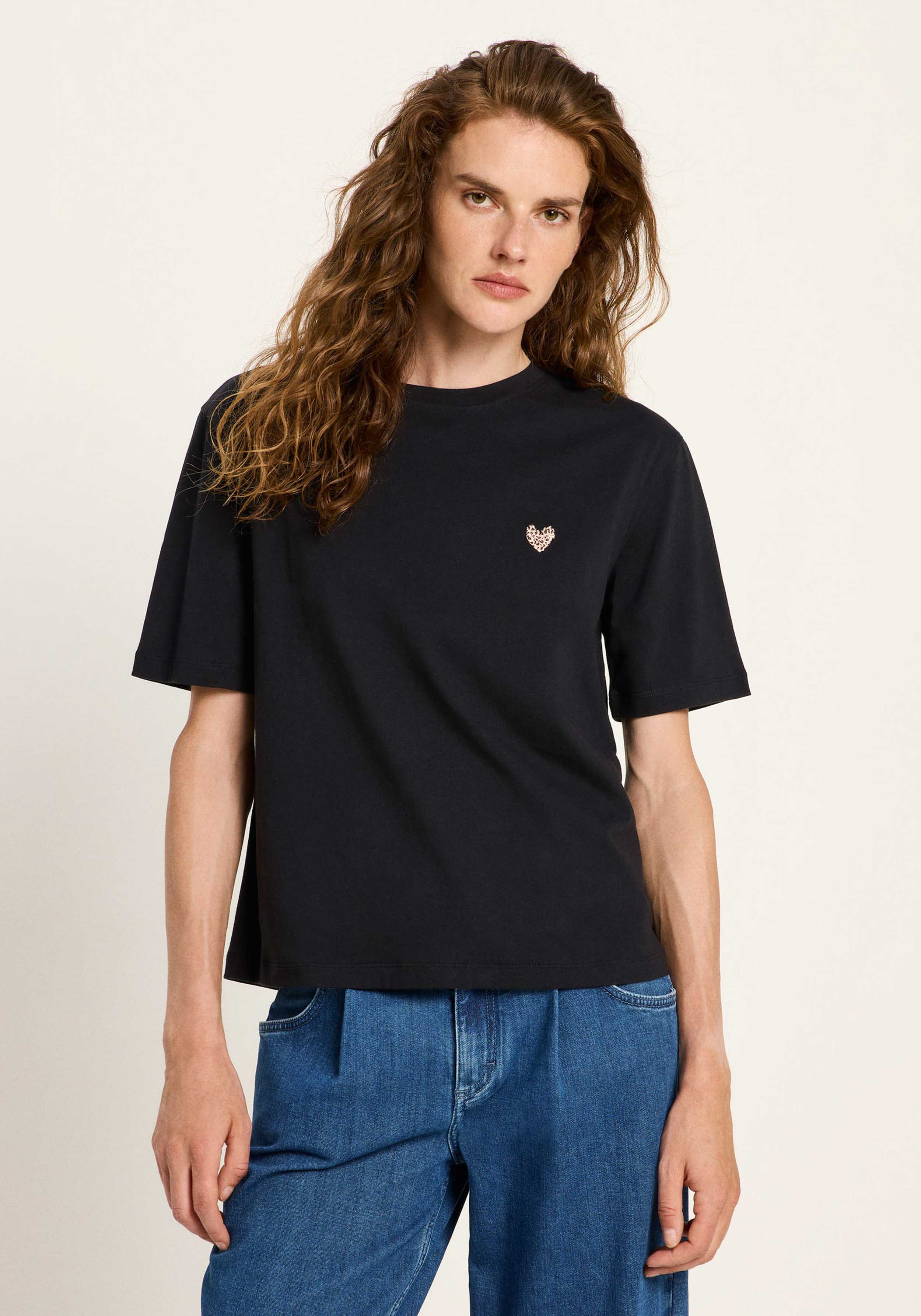 Lanius T-Shirt Statementshirt Black