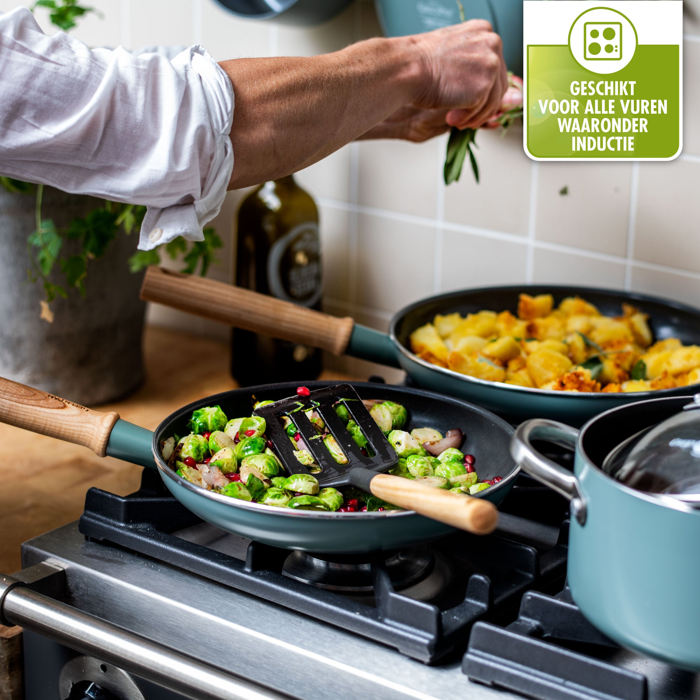 Greenpan Mayflower Pannenset 2-delig met Spatel