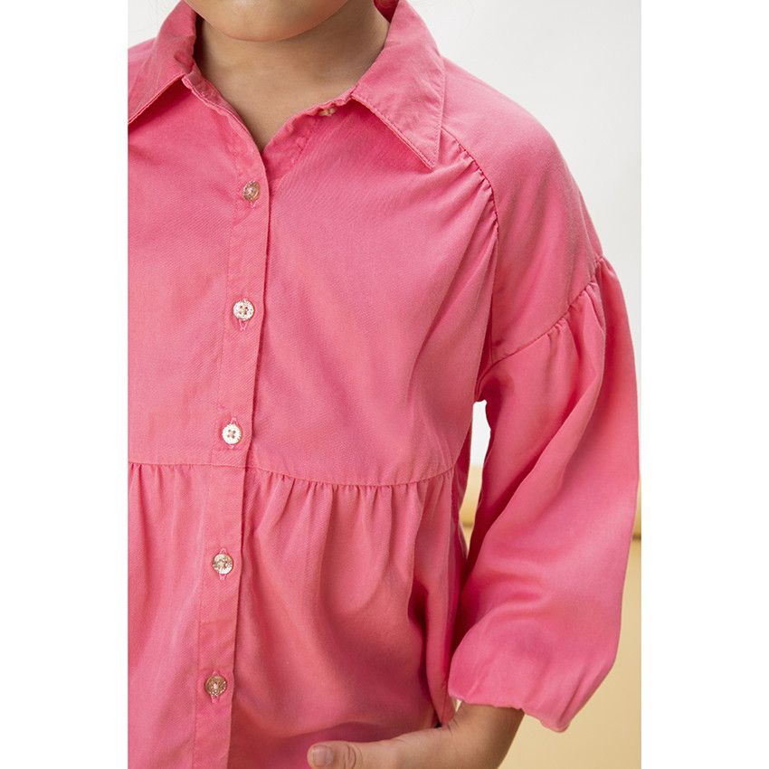 Chemise à manches longues en lyocell pour fille - Multicolore