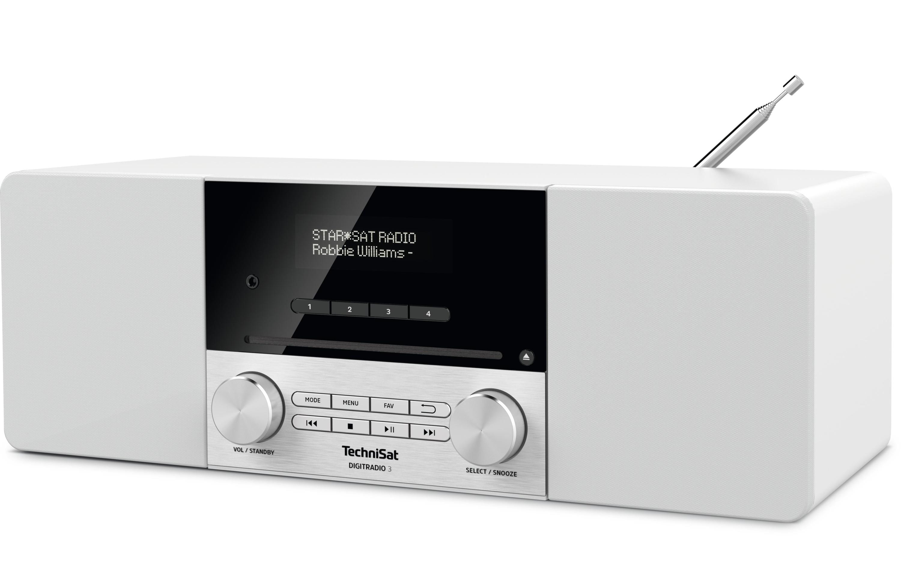 DigitRadio 3 Weiss<br>DAB+/UKW/CD-Stereoradio mit Bluetooth-Audiostreaming