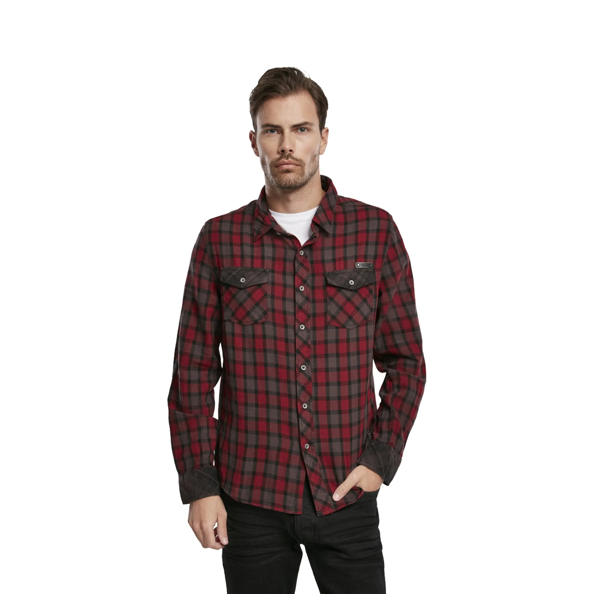Brandit -  Brandit Hemd Duncan Check rot braun