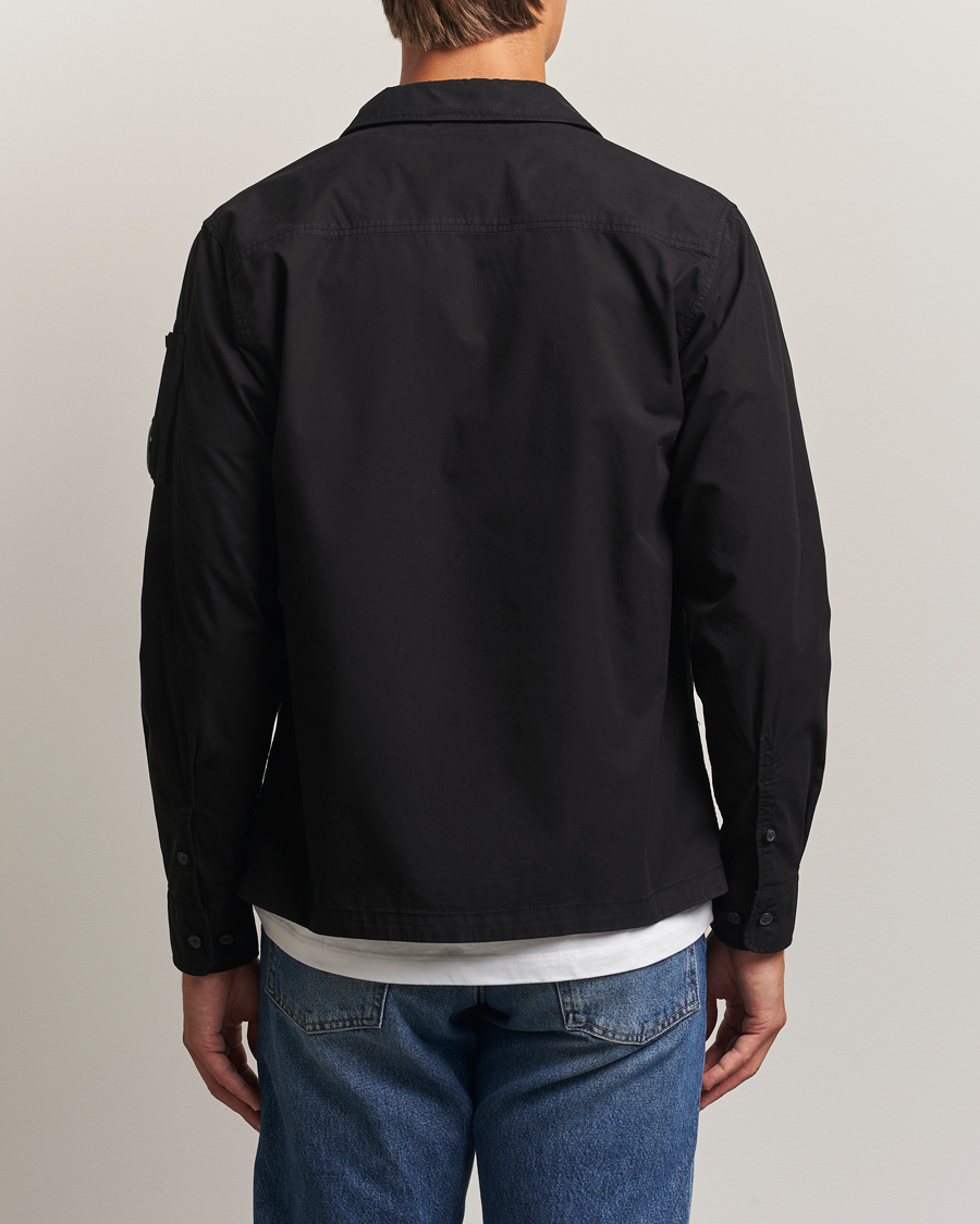 C.P. Company Organic Cotton Gabardine Zip Overshirt Black