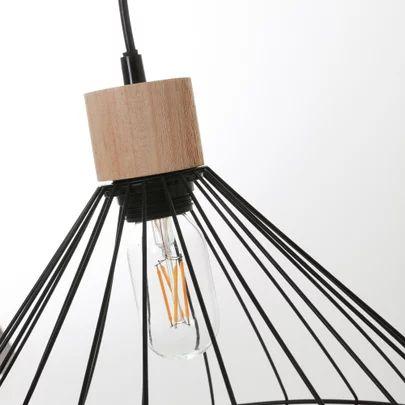 SUSPENSION NOIR EVASE METAL 35X35X27CM