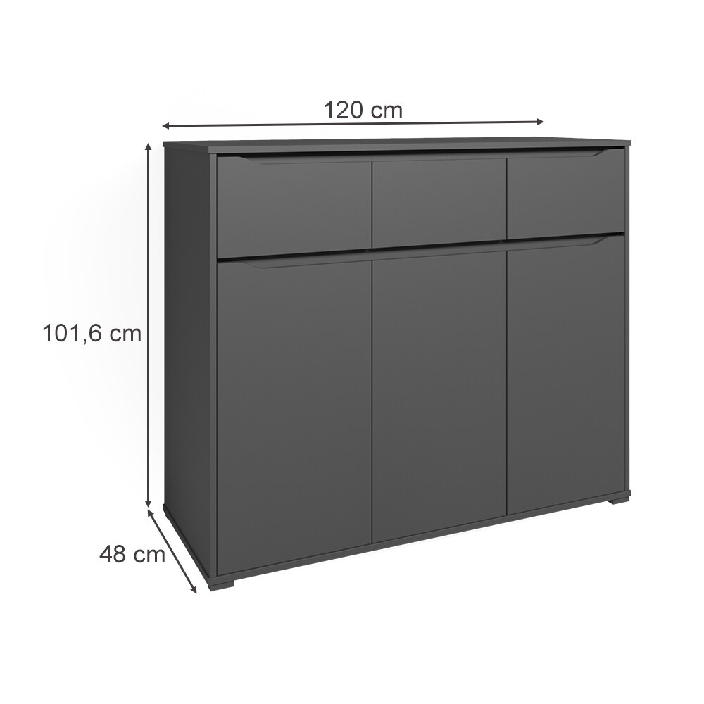Vicco Kommode Sideboard Mehrzweckschrank Ruben Anthrazit Schublade 120 cm Ablage