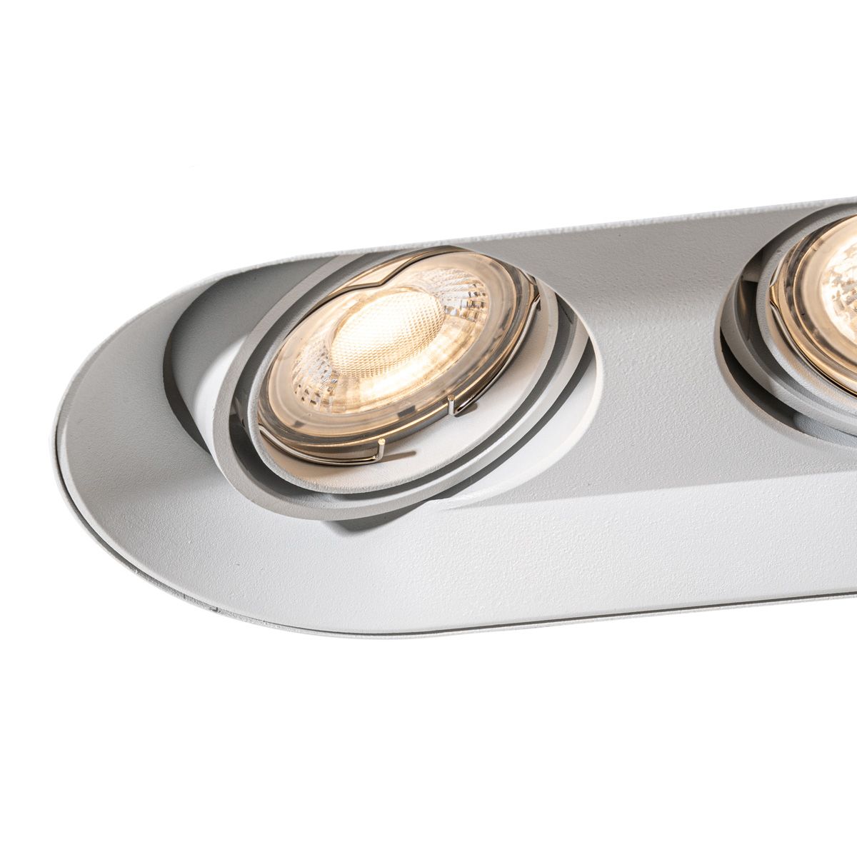 Afgeronde inbouwspot wit GU10 50mm 2-lichts - Hubs