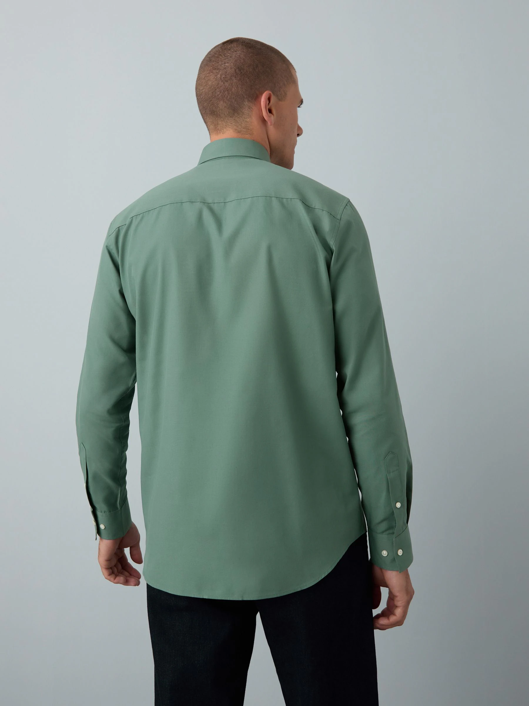 Seafoam green - Normale Pasvorm - Gemakkelijk te strijken Oxford overhemd met doorlopende knopen