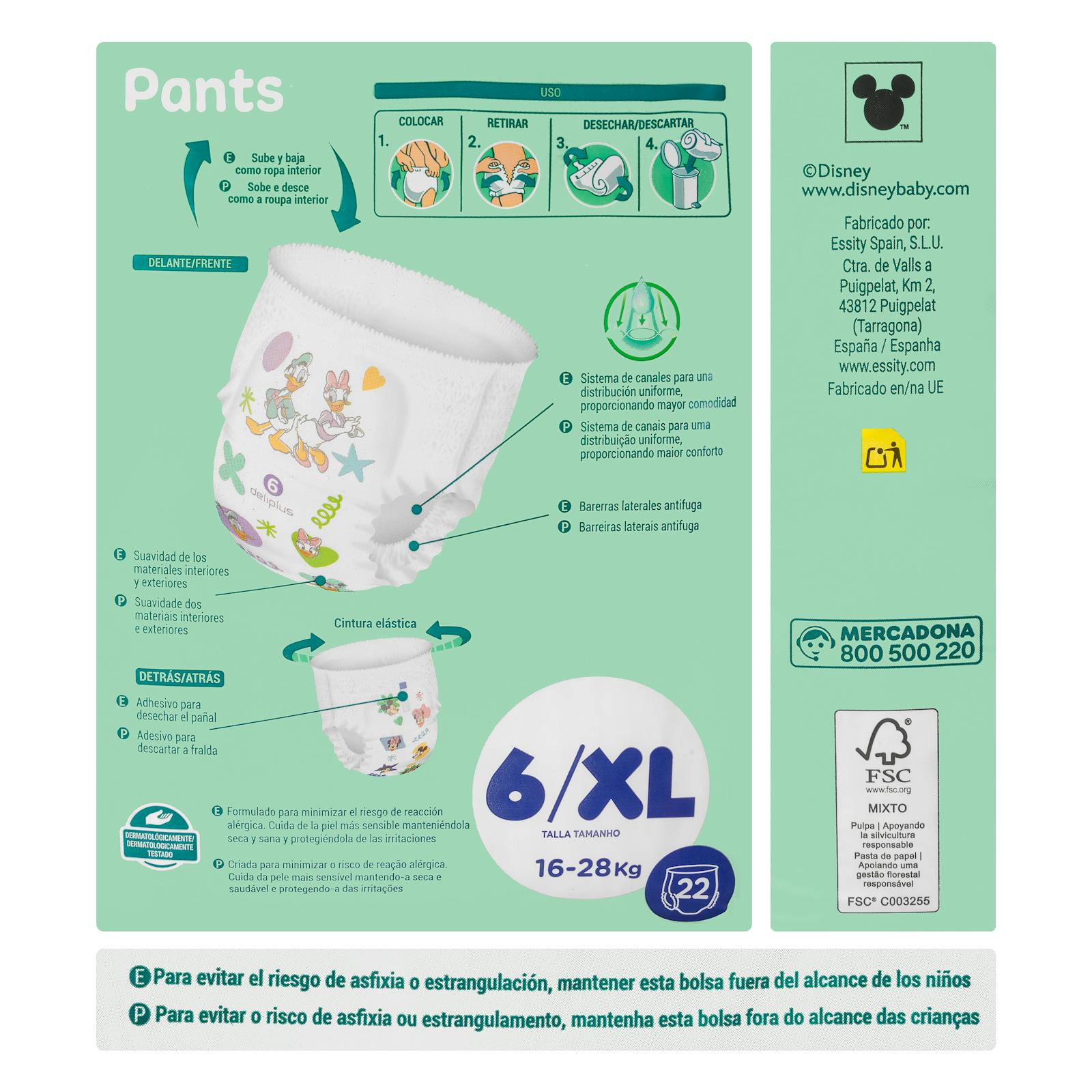 Couches-culottes pour bébé Deliplus taille XL pour 16-28 kg