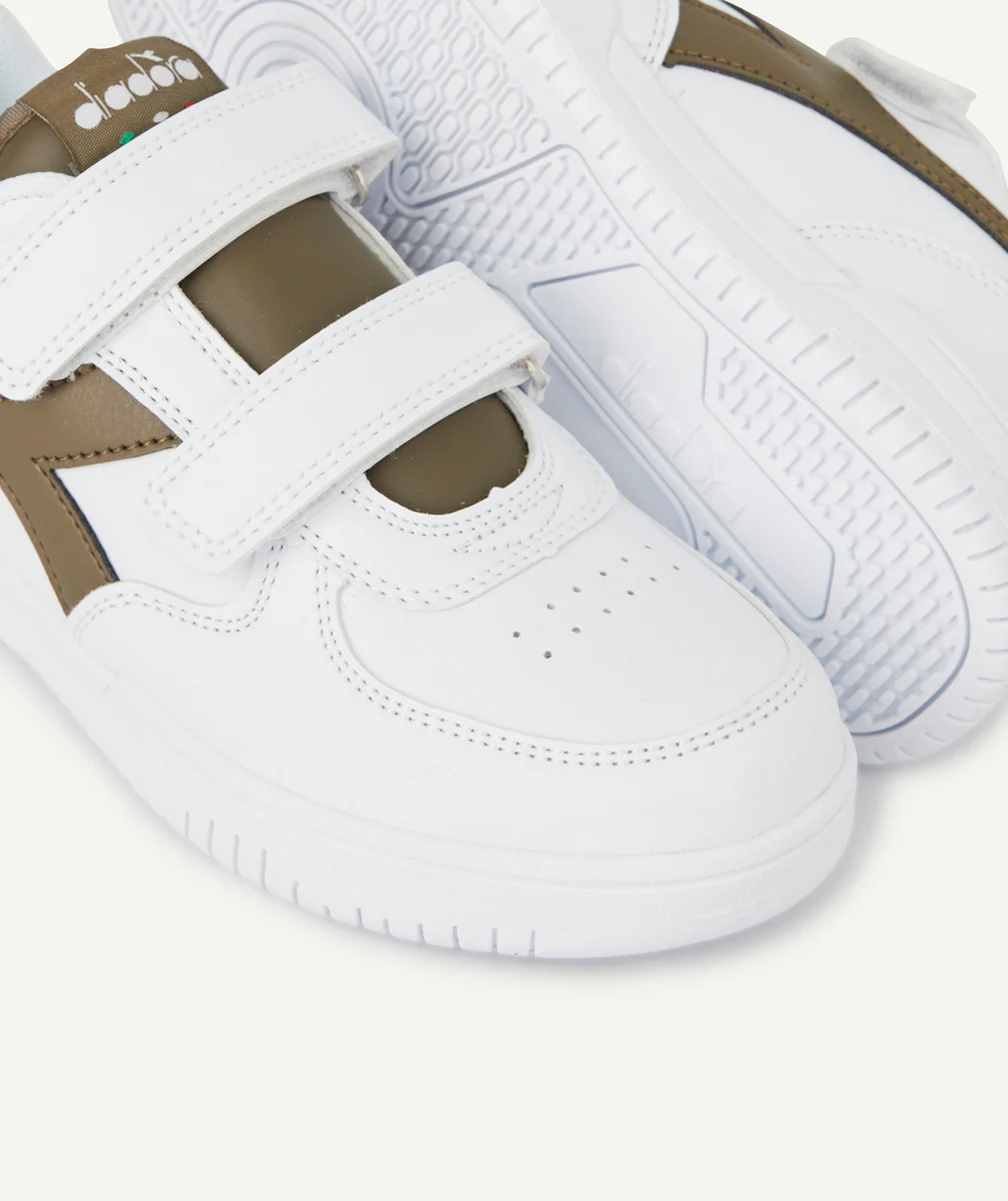 DIADORABASKETS BLANCHES KAKI ET ORANGE GARÇON