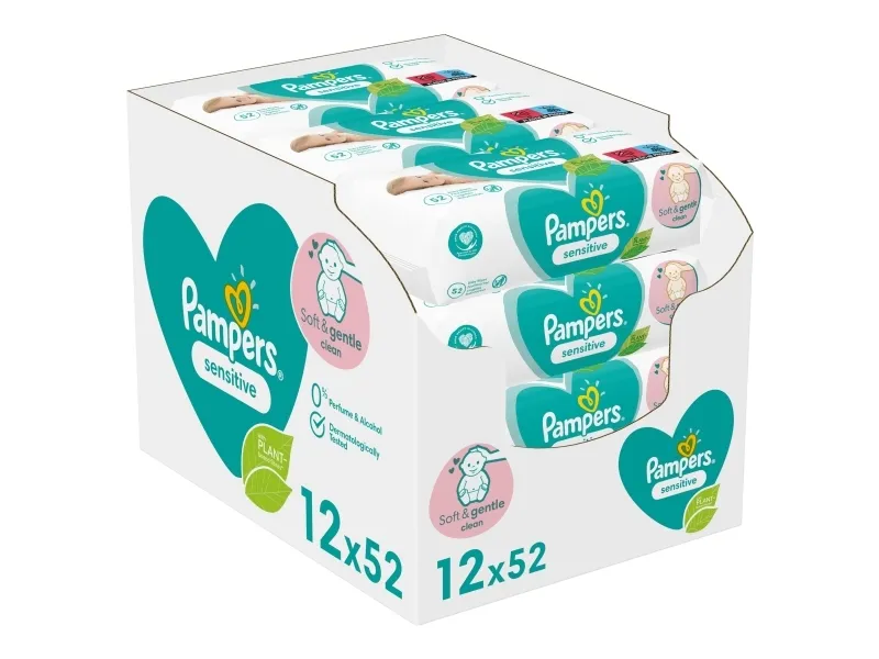 Pampers 81687213, Vådservietter til baby, Dermatologisk testet, Allergivenlig, Neutral pH, Parfumefri