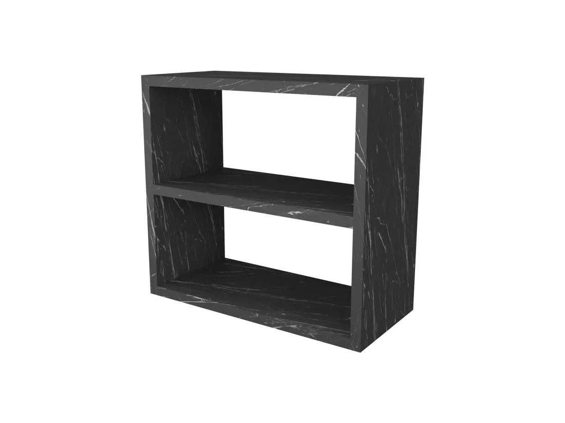 Étagère de cuisine Hjo autoportante à 2 niveaux 40 x 43,5 x 20 cm marbre noir [en.casa]