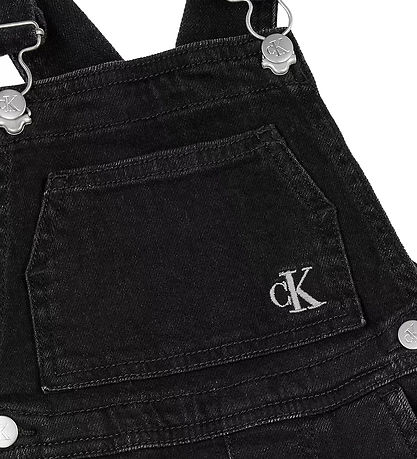 Calvin Klein Smækbukser - Denim Dungaree - Washed Black
