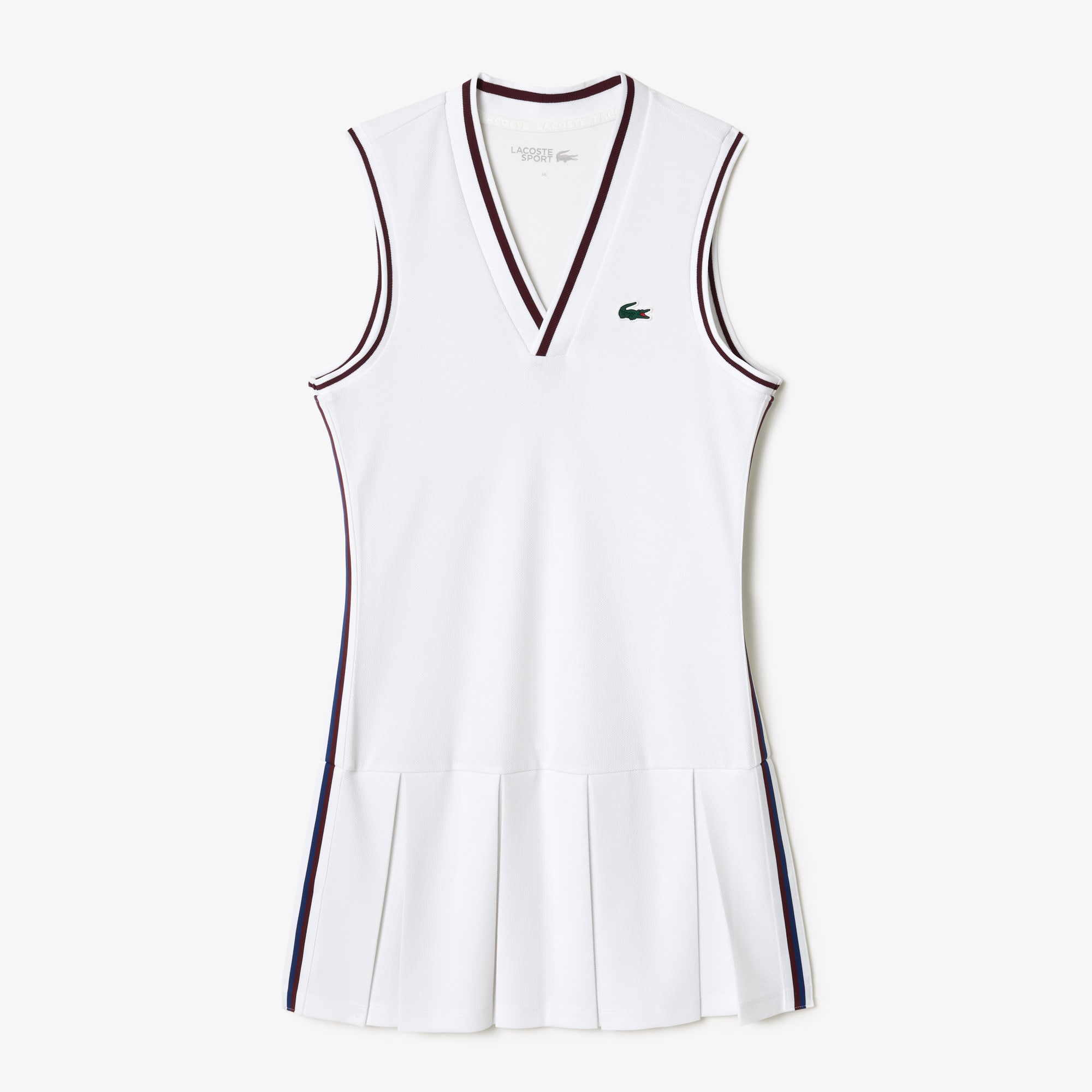 Robe Sport en piqué avec shorty amovible Robes & Jupes - Blanc - Lacoste - Femme
