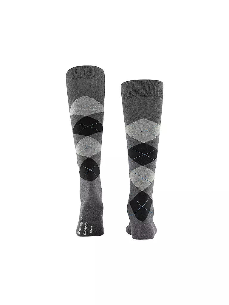 BURLINGTON Herren Kniestrümpfe EDINBURGH 40-46 asphalt mel grau